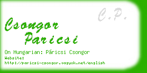 csongor paricsi business card