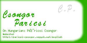 csongor paricsi business card
